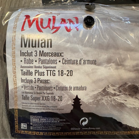 Disney Mulan Costume, Adult XXL NWT - Picture 5 of 5